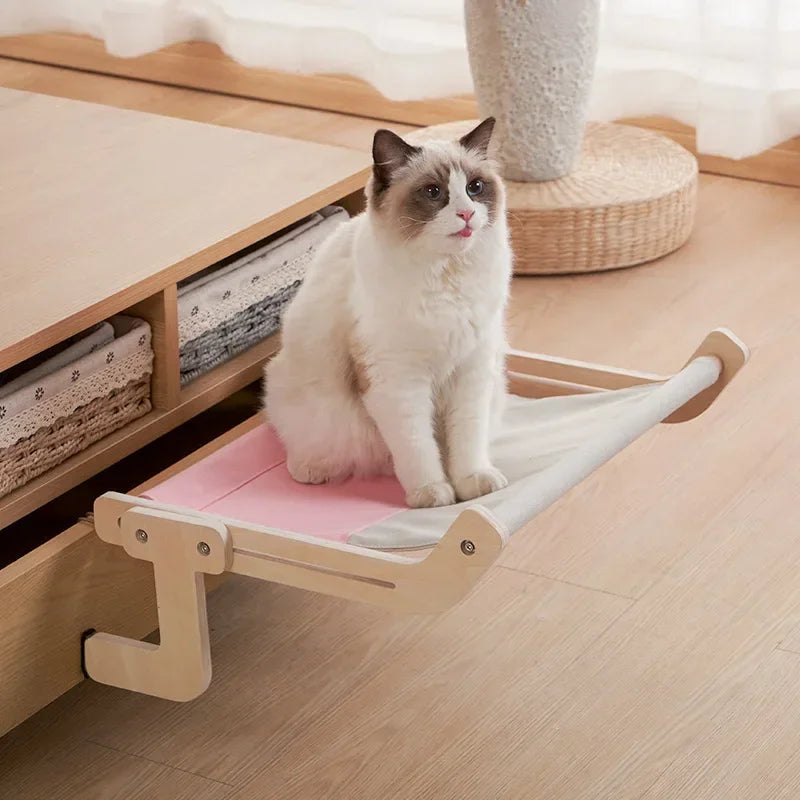 Cozy Cat Hammock – Wooden Hanging Bed